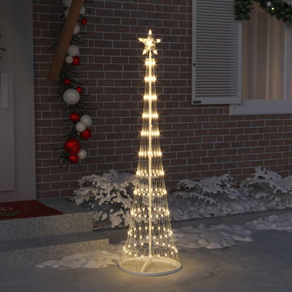 Vidaxxl Sapin de Noël LED avec 230 LED blanc chaud 51 x 51 x 190 cm métal