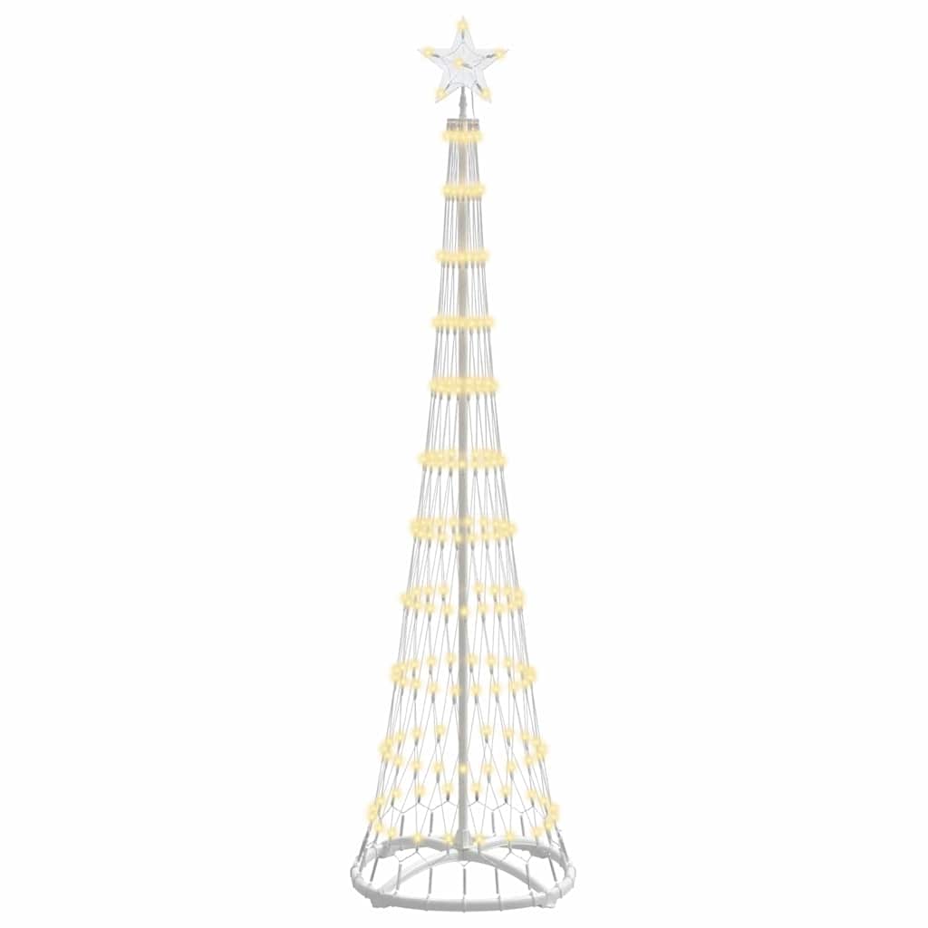 Vidaxxl Sapin de Noël LED avec 230 LED blanc chaud 51 x 51 x 190 cm métal