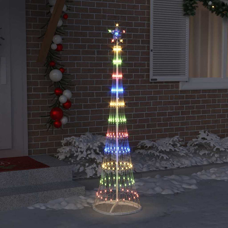 Vidaxxl Sapin de Noël LED avec 230 LED multicolores 51 x 51 x 190 cm métal