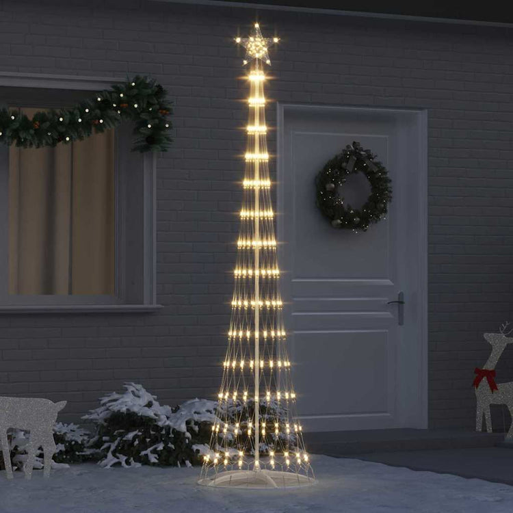 Vidaxxl Sapin de Noël LED avec 290 LED blanc chaud 70 x 70 x 250 cm métal
