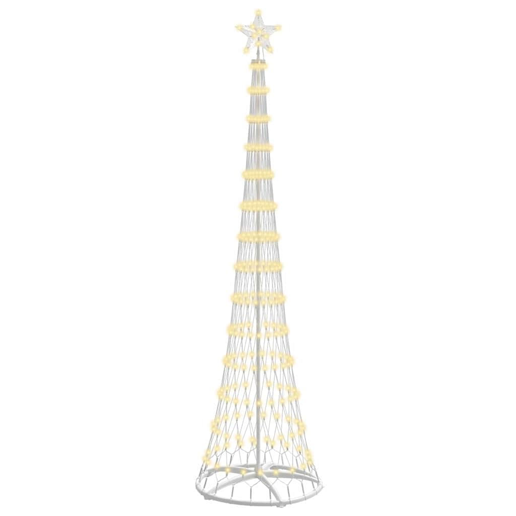 Vidaxxl Sapin de Noël LED avec 290 LED blanc chaud 70 x 70 x 250 cm métal