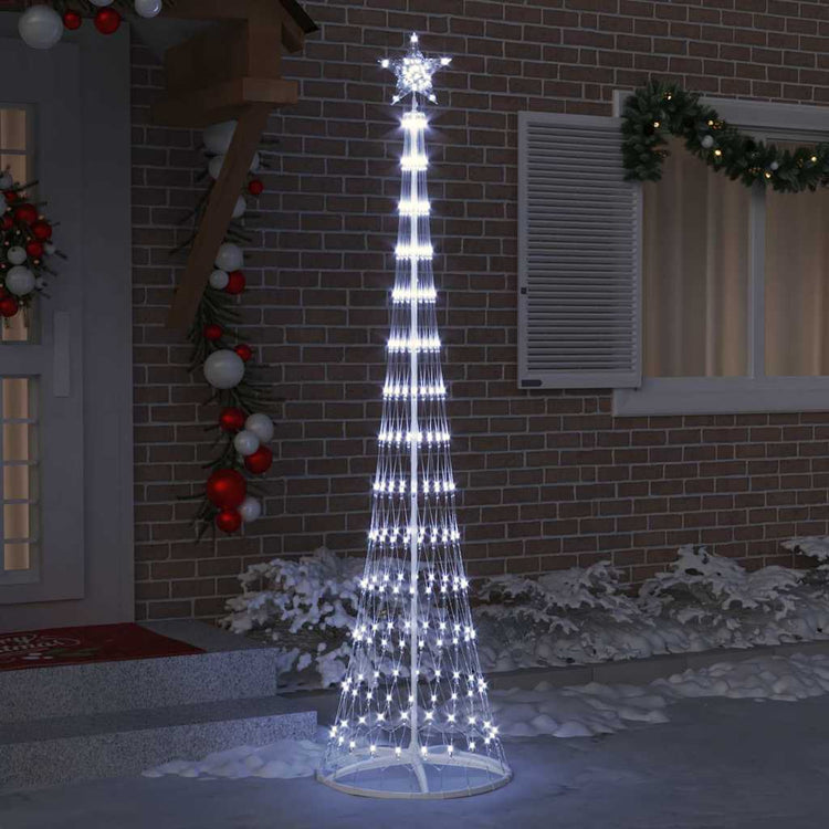 Vidaxxl Sapin de Noël LED avec 290 LED blanc froid 70 x 70 x 250 cm métal