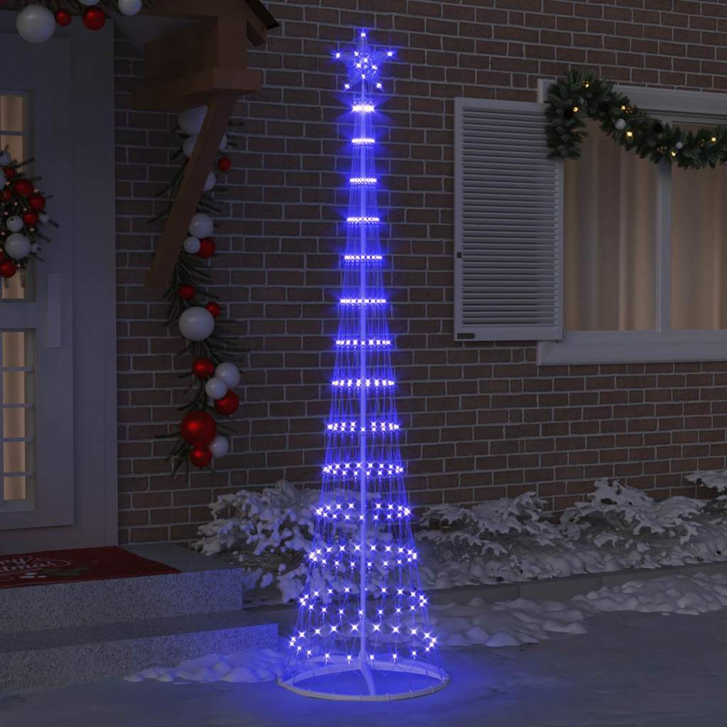 VidaXL Sapin de Noël LED avec 290 LED bleu 70 x 70 x 250 cm métal