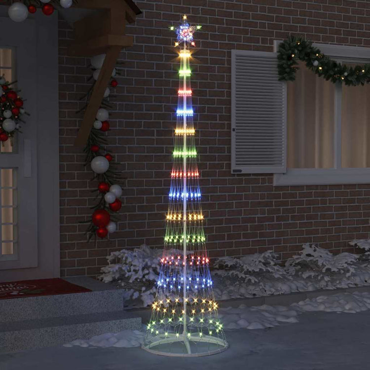 Vidaxxl Sapin de Noël LED avec 290 LED multicolores 70 x 70 x 250 cm métal