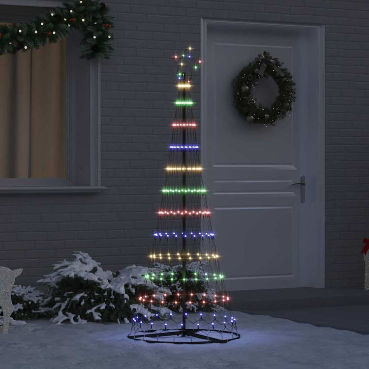 VidaXL Sapin de Noël LED avec 230 LED multicolores 184,5 cm en métal