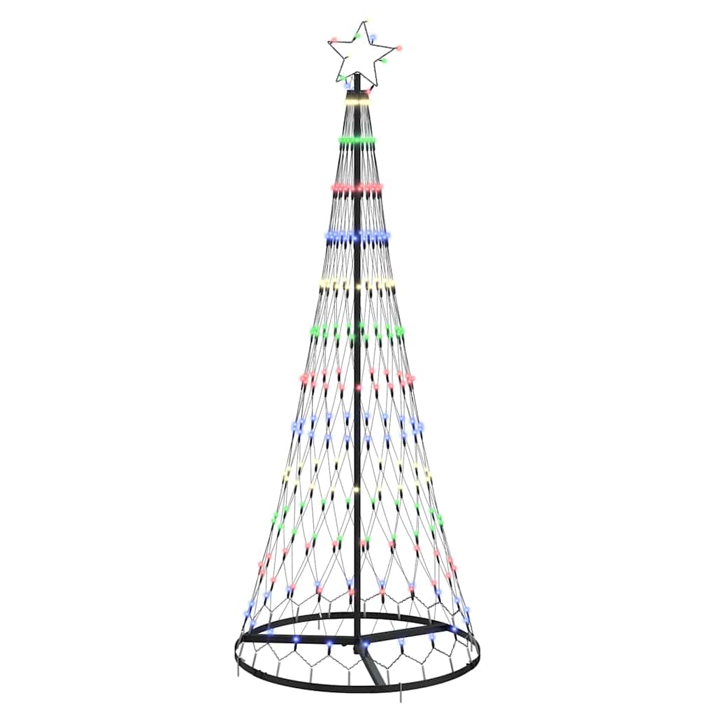 VidaXL Sapin de Noël LED avec 230 LED multicolores 184,5 cm en métal