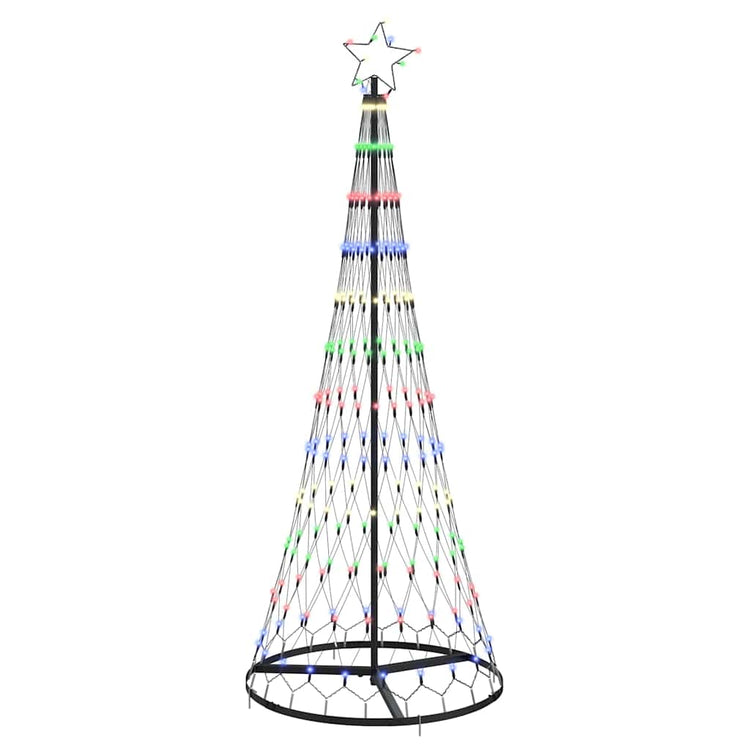 VidaXL Sapin de Noël LED avec 230 LED multicolores 184,5 cm en métal