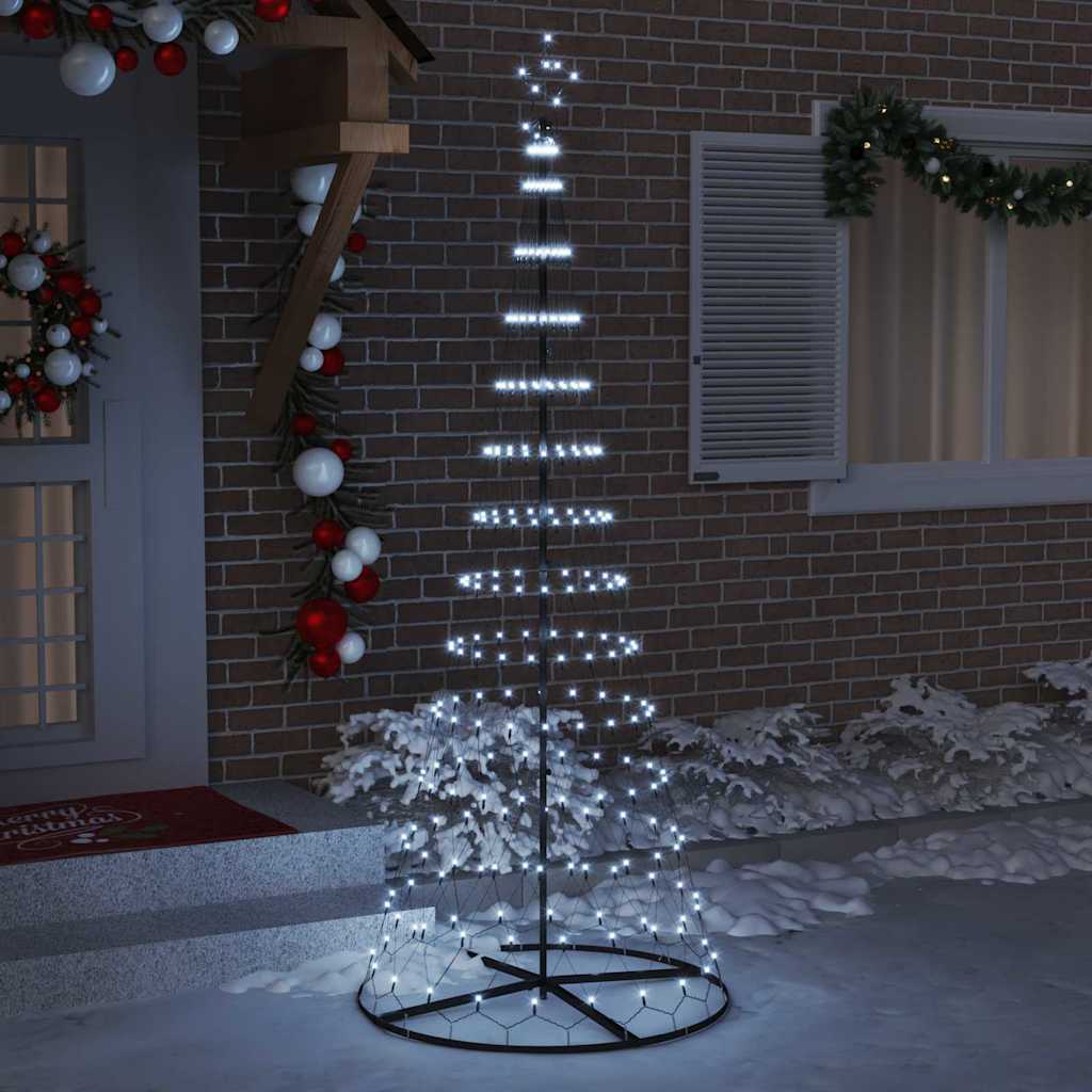 VidaXL Sapin de Noël LED avec 295 LED avec métal blanc froid standard 250 cm
