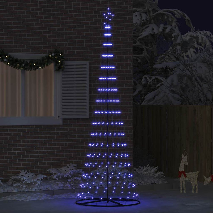 VidaXL Sapin de Noël LED avec 355 LED avec métal bleu standard 184,5 cm