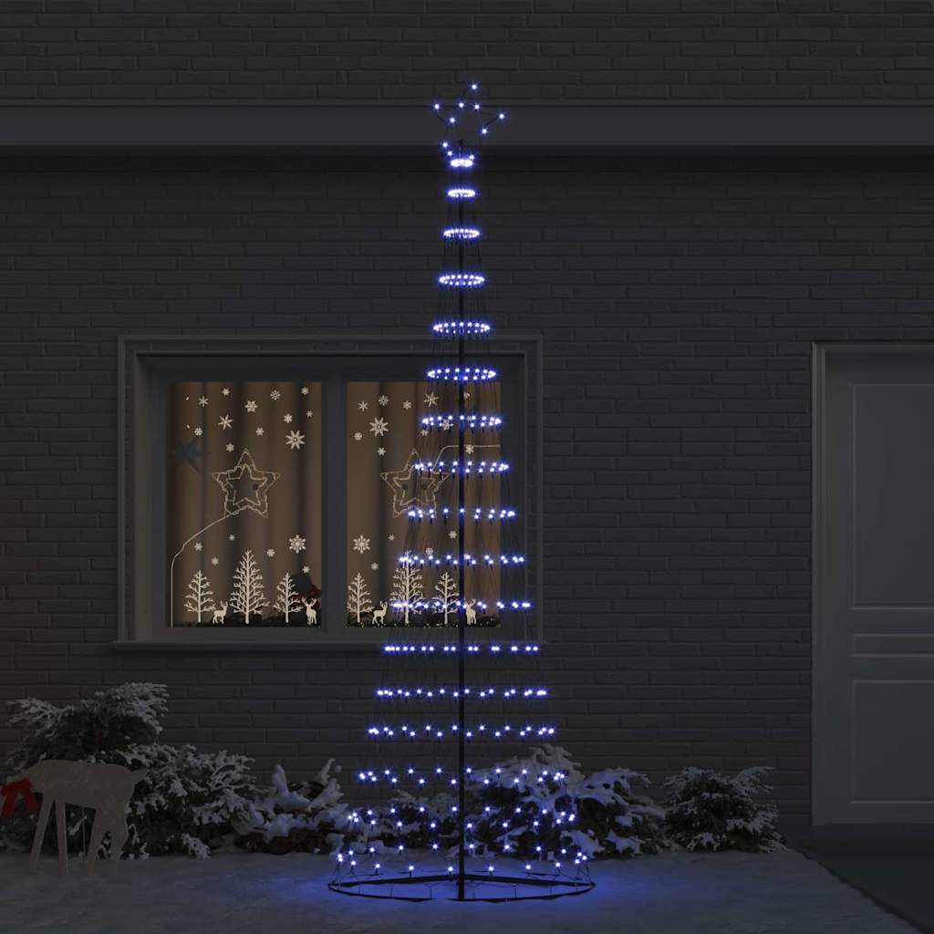 VidaXL Sapin de Noël LED avec 355 LED avec métal bleu standard 184,5 cm
