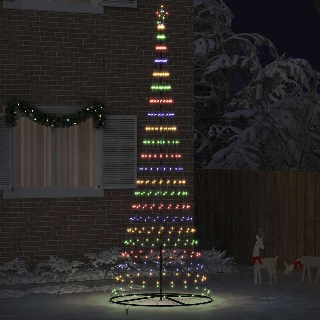 VidaXL Sapin de Noël LED avec 455 LED multicolores 184,5 cm en métal