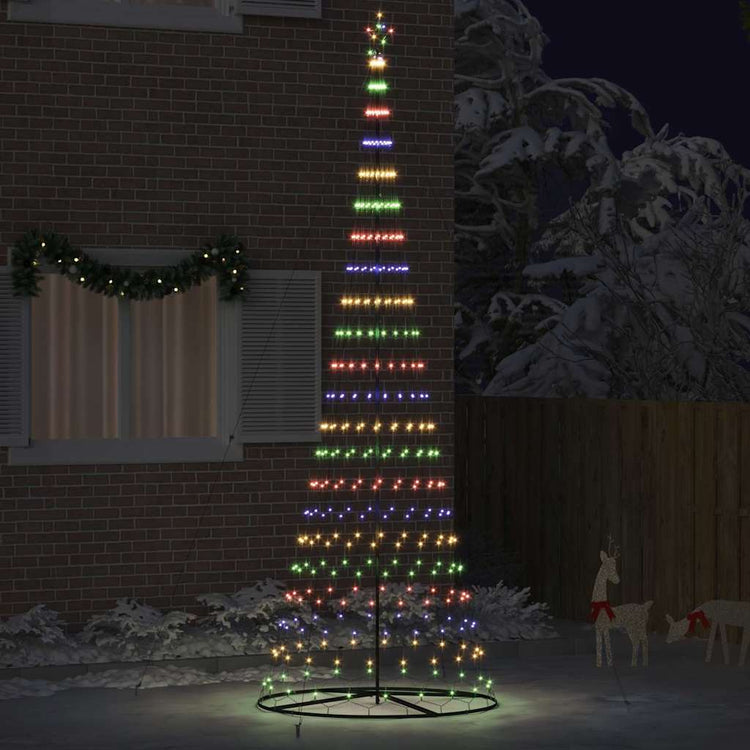 VidaXL Sapin de Noël LED avec 455 LED multicolores 184,5 cm en métal