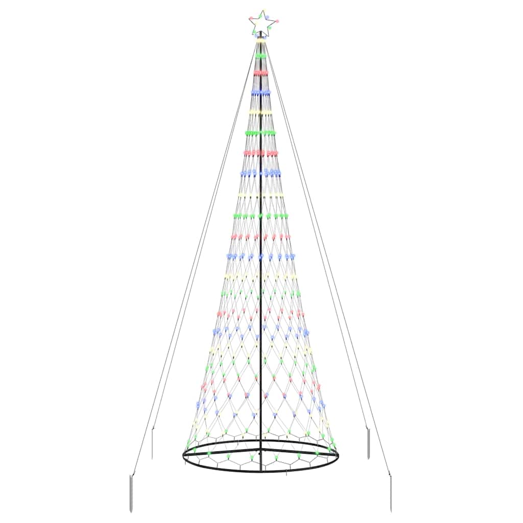 VidaXL Sapin de Noël LED avec 455 LED multicolores 184,5 cm en métal