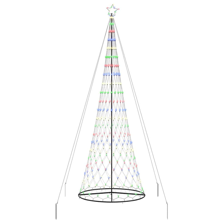 VidaXL Sapin de Noël LED avec 455 LED multicolores 184,5 cm en métal