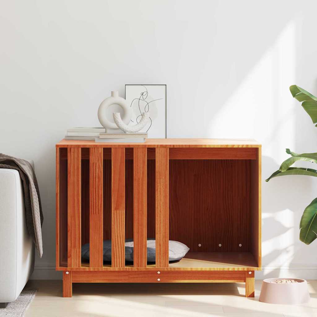 Vidaxxl niche pour chien marron 90 x 60 x 67 cm bois de pin massif