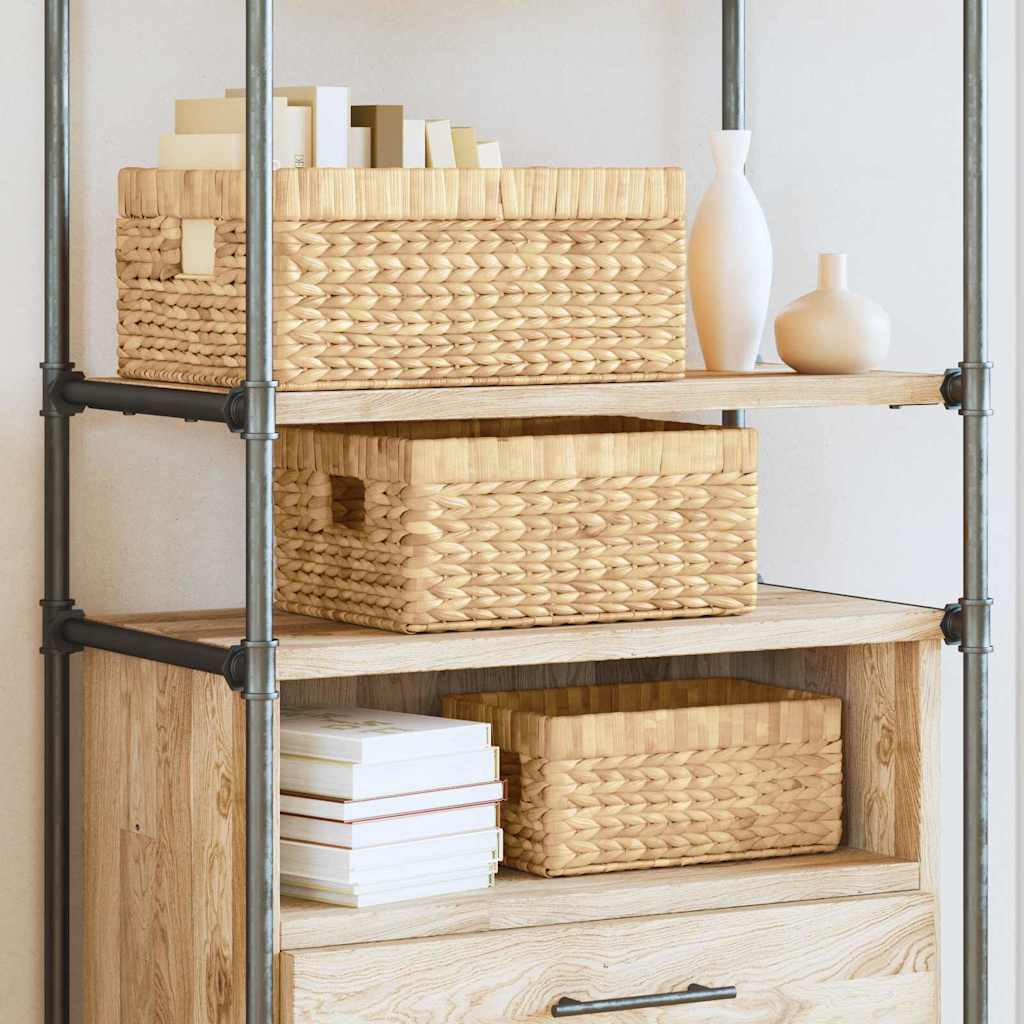 Vidaxl paniers de rangement 3 pcs naturel 40 x 30 x 18 cm jacinthe d'eau