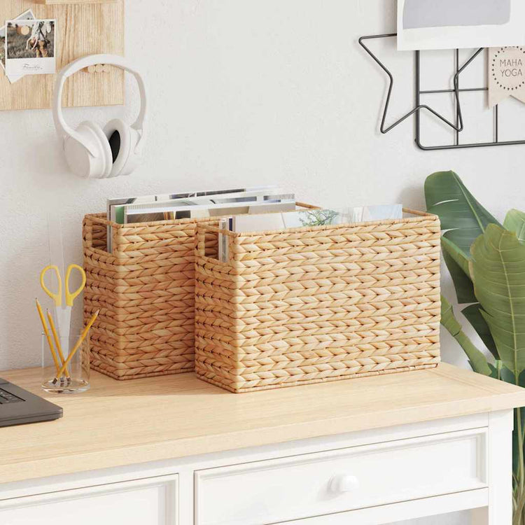 Vidaxl paniers à magazines 2 pcs naturel 39 x 14 x 25 cm jacinthe d'eau