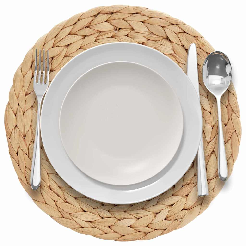 Vidaxxl set de table rond tissé 10 pcs naturel ø 30 cm jacinthe d'eau