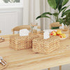VidaXL boîte à mouchoirs couvre 2 pcs jacinthe d'eau 27,5 x 16,5 x 14 cm naturel