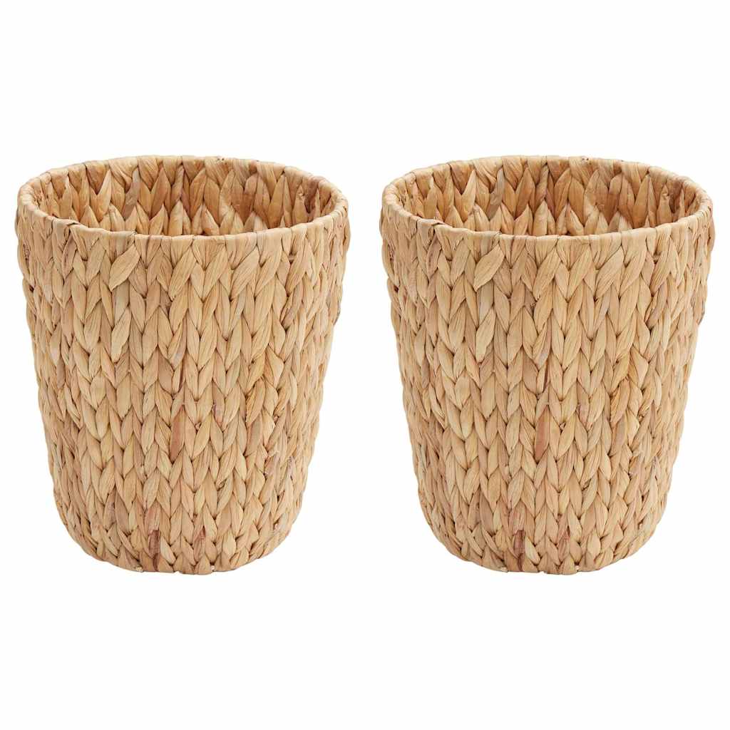 Vidaxl corbeilles à papier 2 pcs naturel 26 x 26 x 29 cm jacinthe d'eau