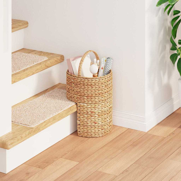 Vidaxl panier d'escalier naturel 28 x 26 x 47 cm jacinthe d'eau
