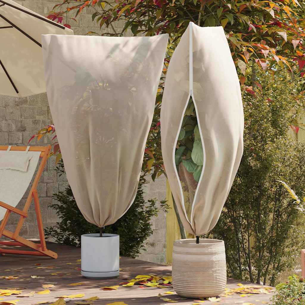 Vidaxl housses en polaire pour plantes antigel 5 pièces beige 1,8 x 1,2 m