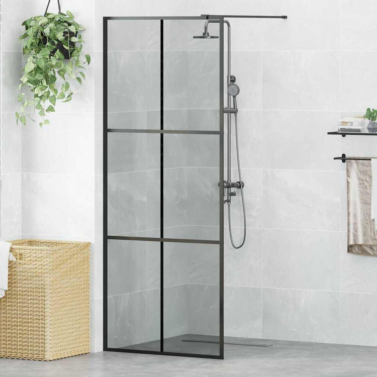 Vidaxx paroi de douche à l'italienne noir 80 x 195 cm verre trempé