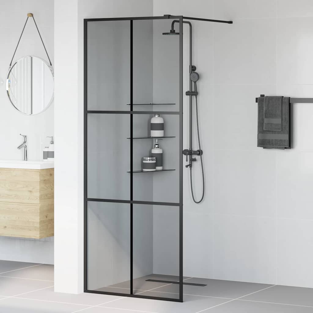 Vidaxx paroi de douche à l'italienne noir 80 x 195 cm verre trempé