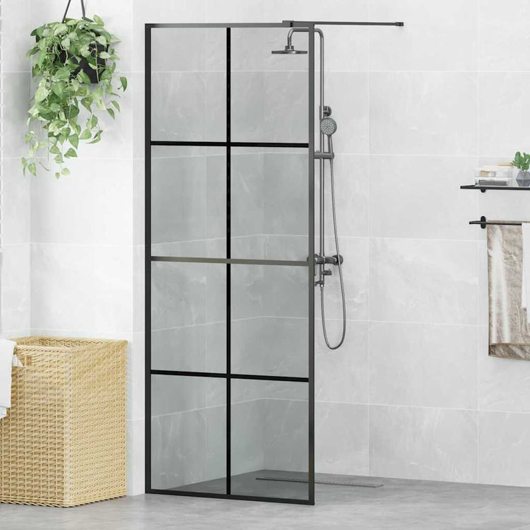 Vidaxx paroi de douche à l'italienne noir 80 x 195 cm verre trempé