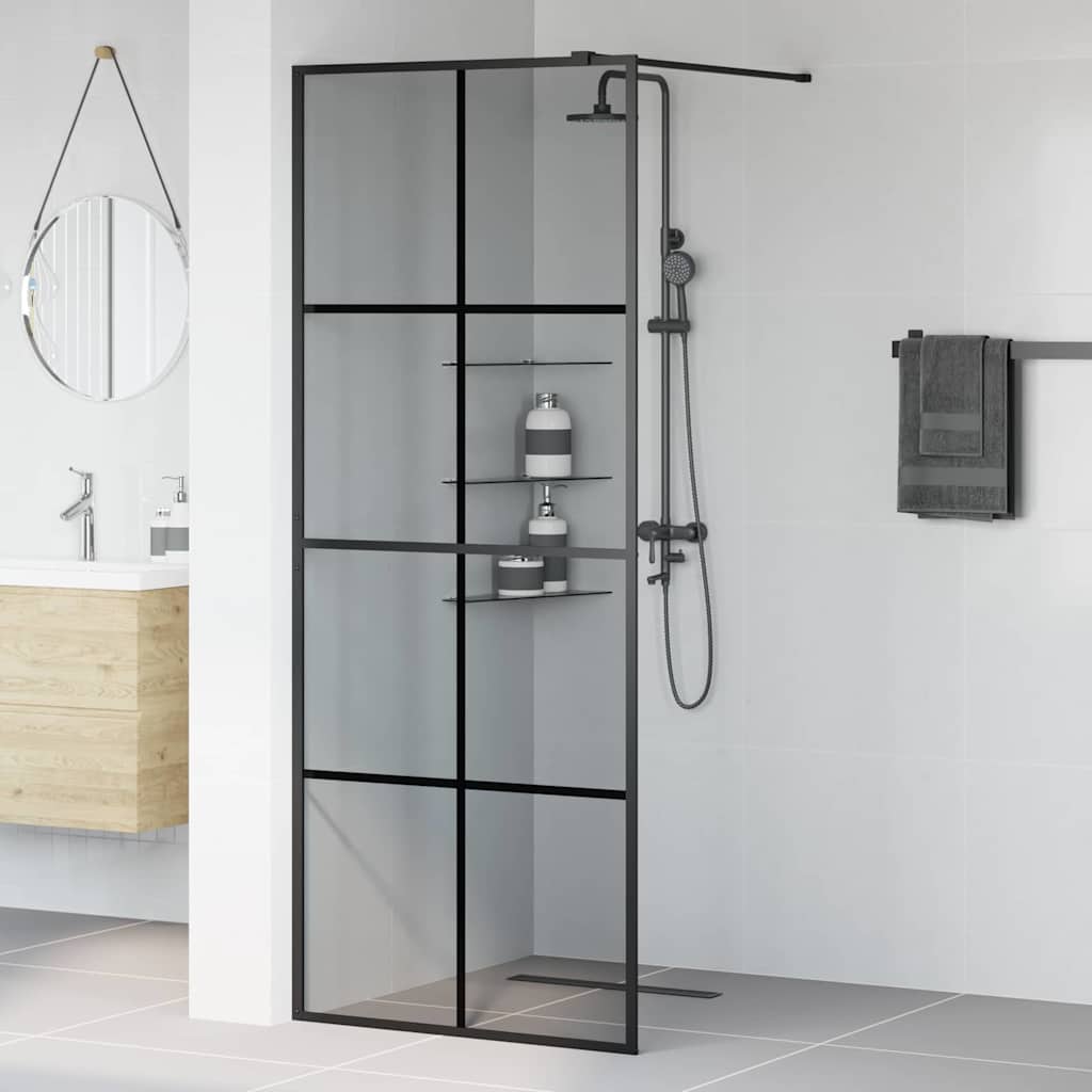 Vidaxx paroi de douche à l'italienne noir 80 x 195 cm verre trempé