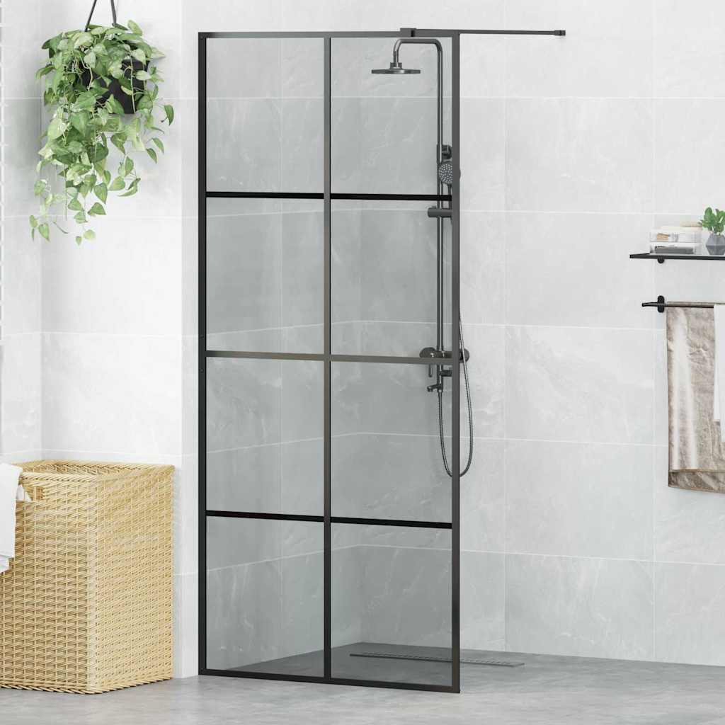 Vidaxx paroi de douche à l'italienne noir 90 x 195 cm verre trempé