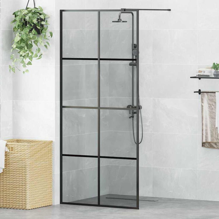 Vidaxx paroi de douche à l'italienne noir 90 x 195 cm verre trempé