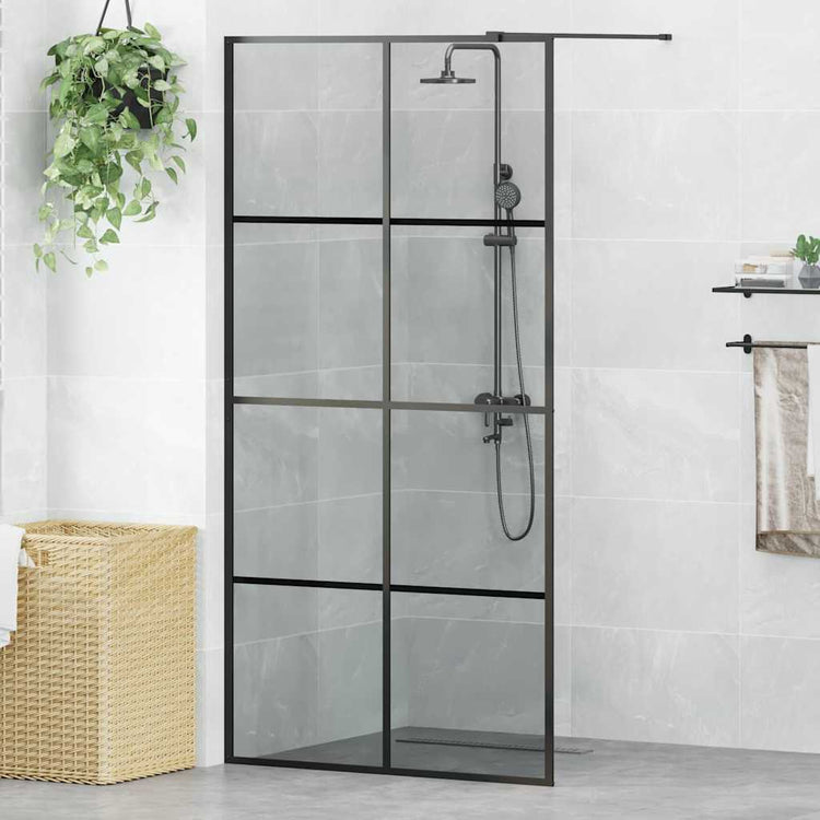 Vidaxx paroi de douche à l'italienne noir 100 x 195 cm verre trempé