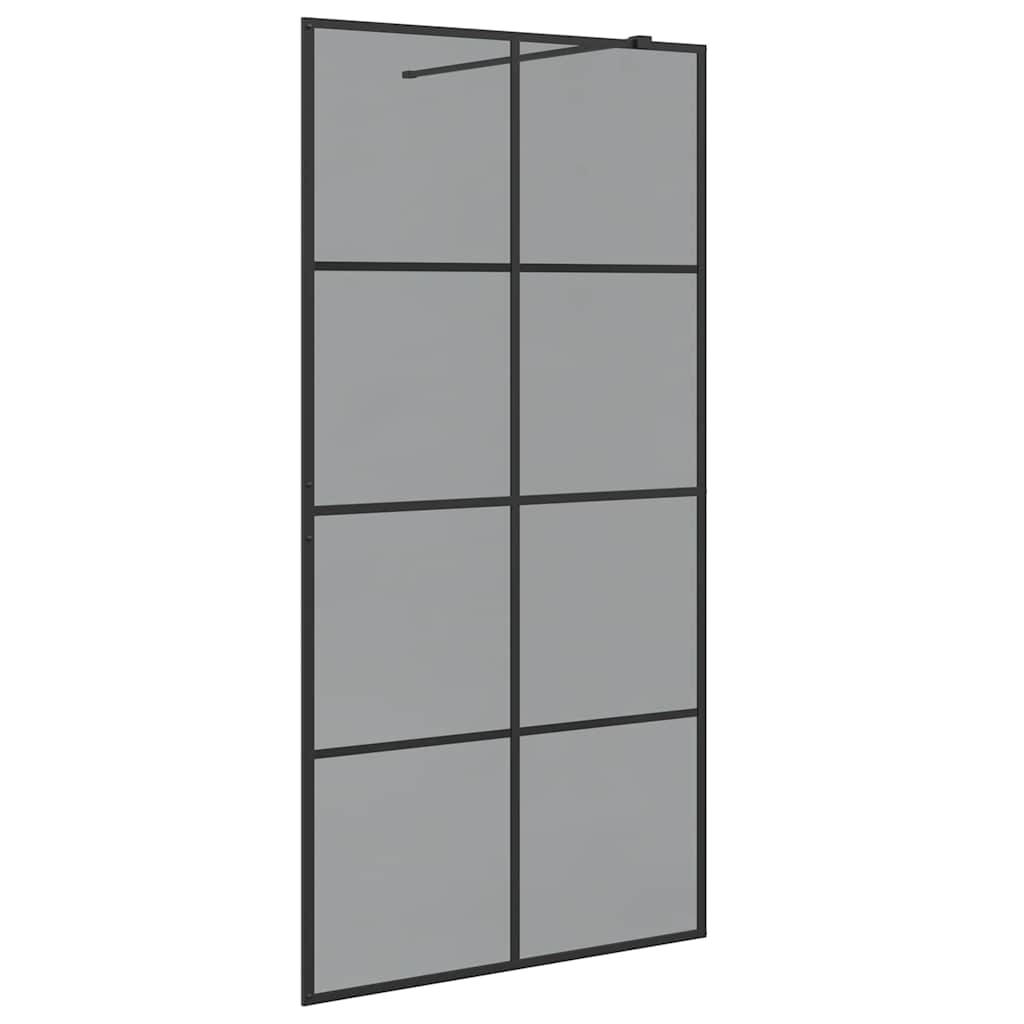 Vidaxx paroi de douche à l'italienne noir 100 x 195 cm verre trempé