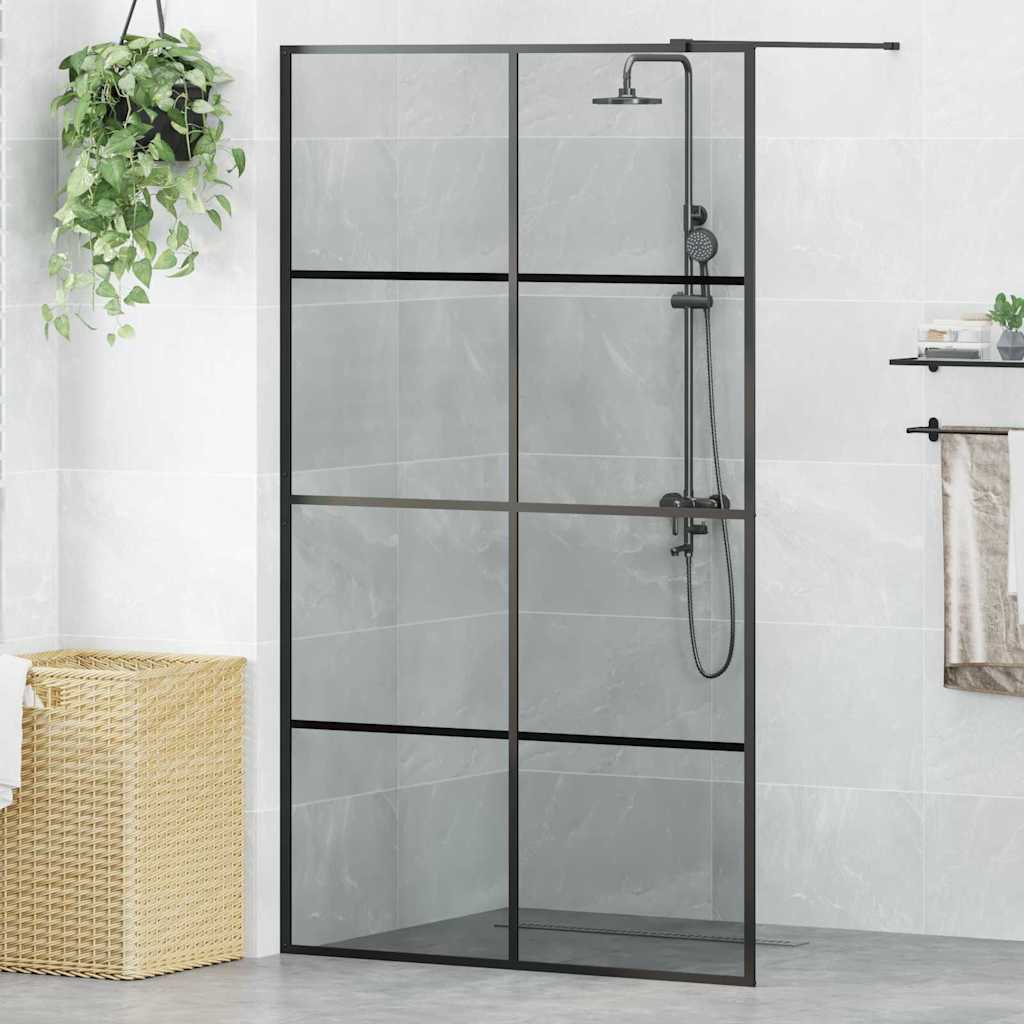 Vidaxx paroi de douche à l'italienne noir 115 x 195 cm verre trempé