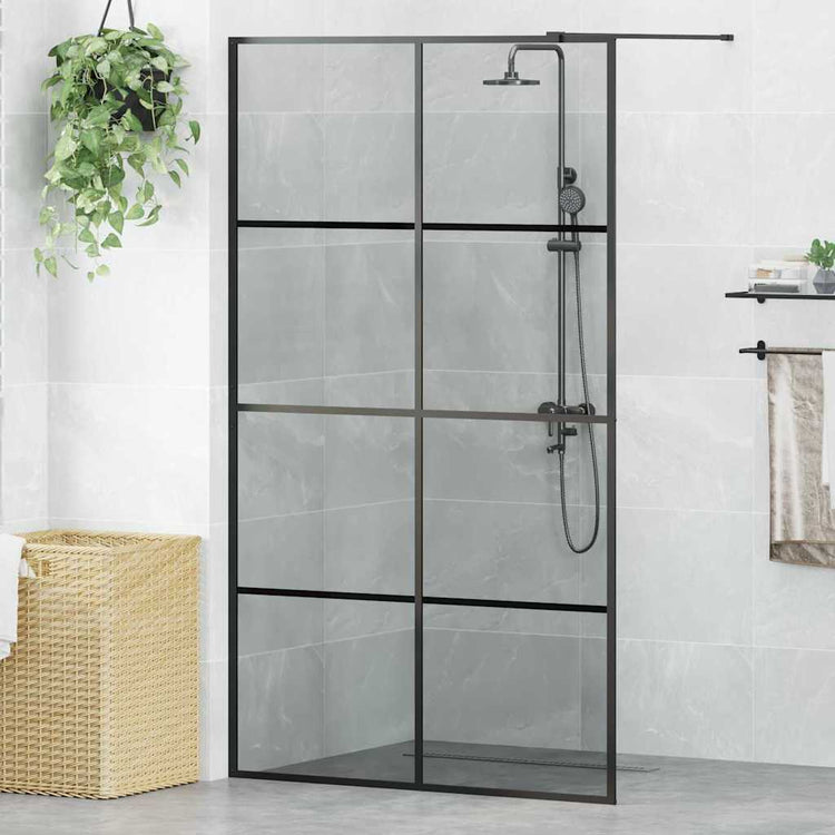 Vidaxx paroi de douche à l'italienne noir 115 x 195 cm verre trempé