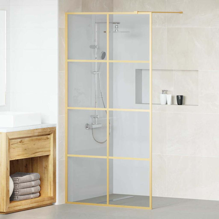 Vidaxx paroi de douche à l'italienne or 100 x 195 cm verre trempé