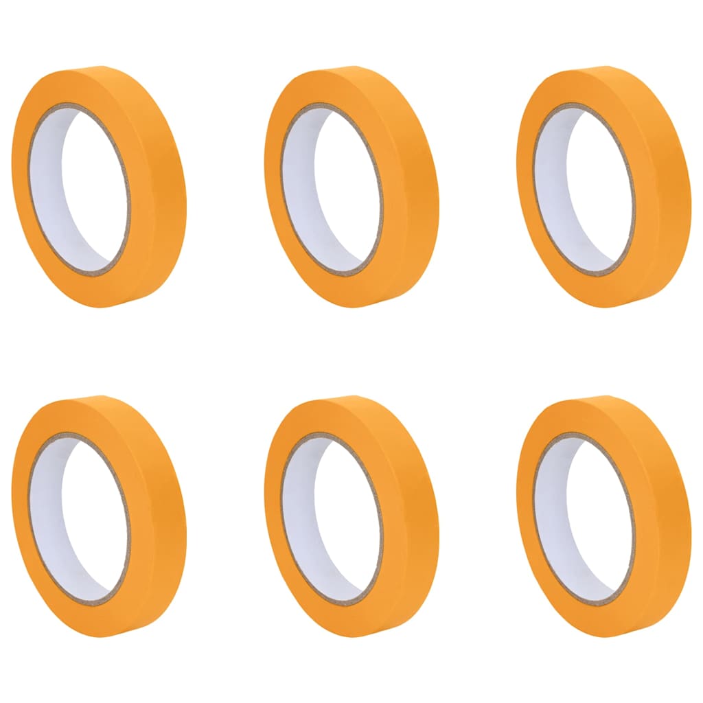 VidaXL rubans de masquage peinture 6 pcs jaune 19mm x 50m papier