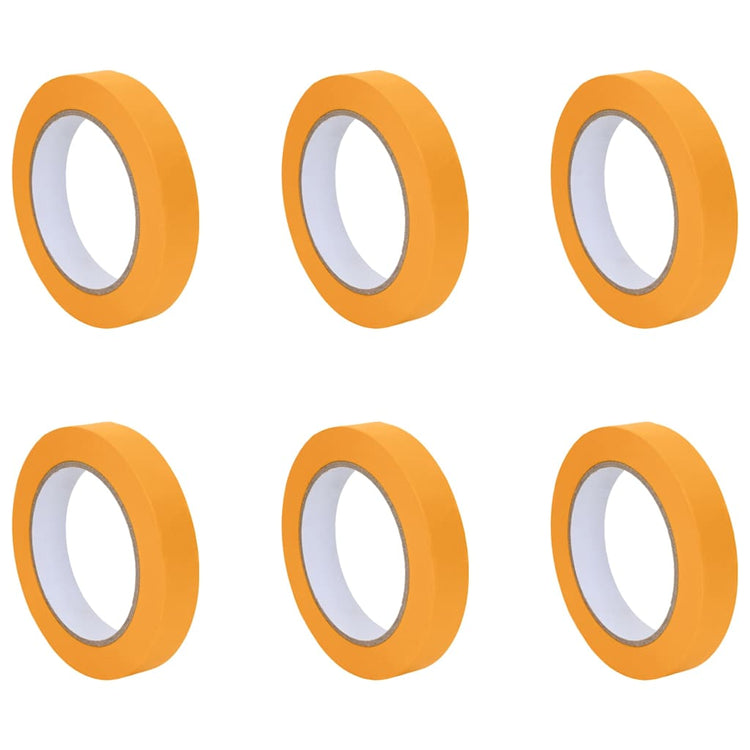 VidaXL rubans de masquage peinture 6 pcs jaune 19mm x 50m papier