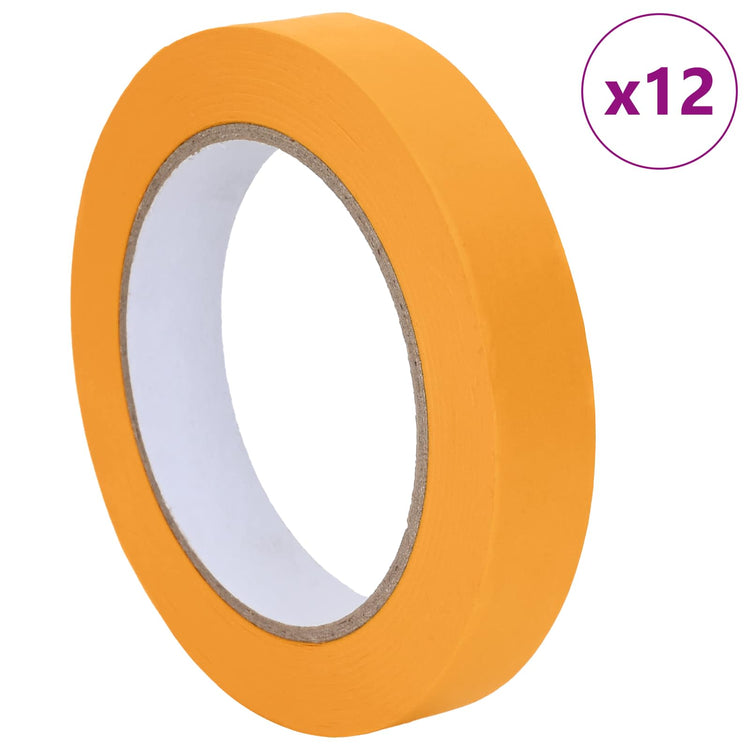 VidaXL rubans pour masque de peinture 12 pcs jaune 19 mm x 50 m papier