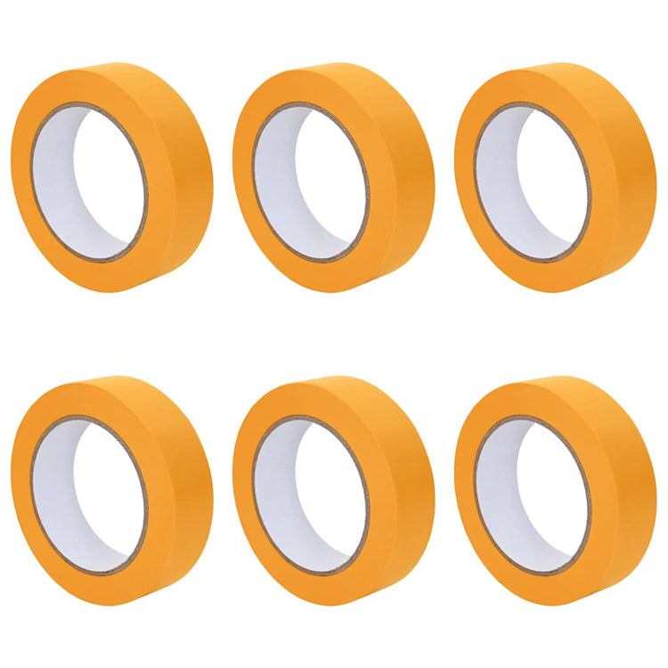 VidaXL rubans de masquage peinture 6 pcs jaune 25mm x 50m papier