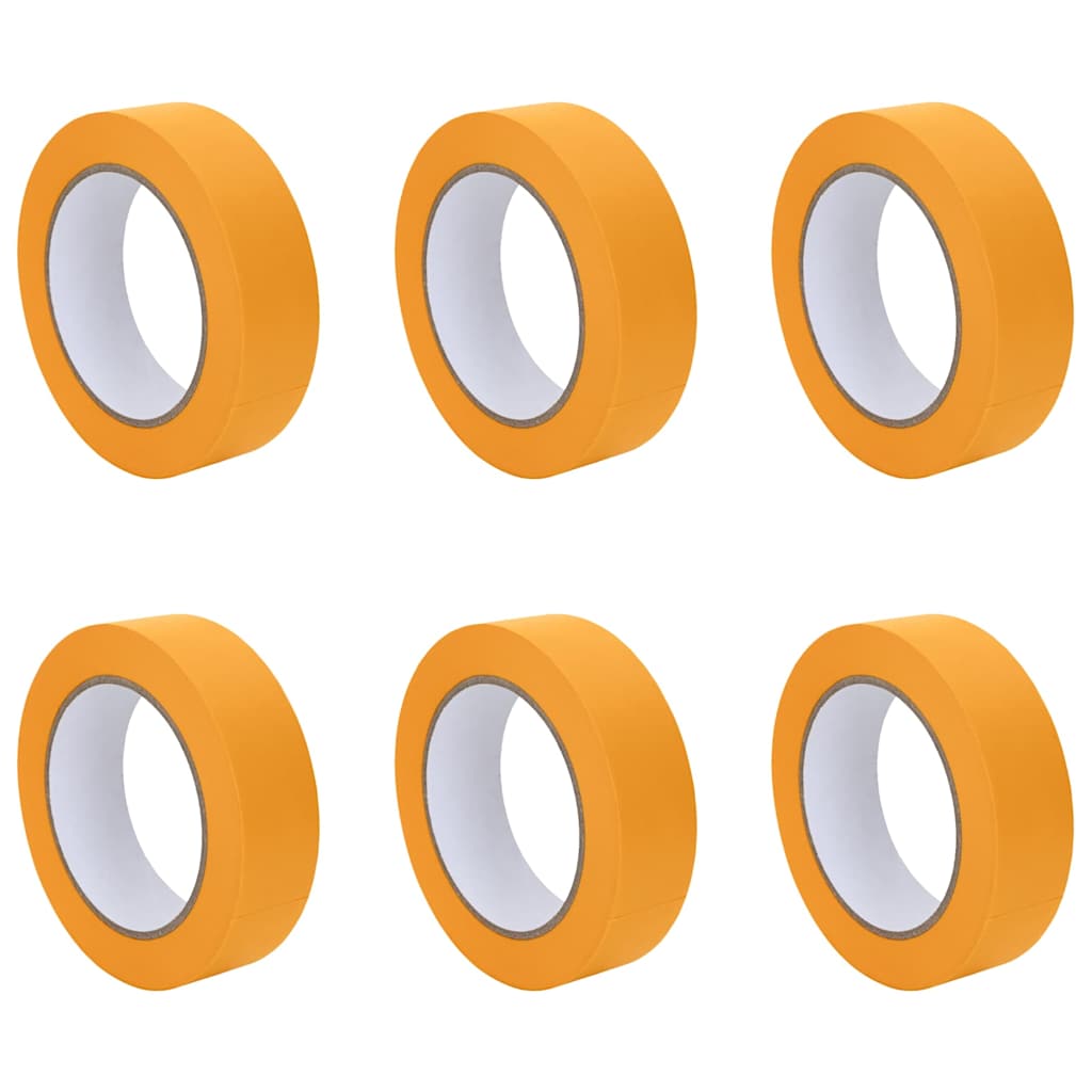 VidaXL rubans de masquage peinture 6 pcs jaune 30mm x 50m papier