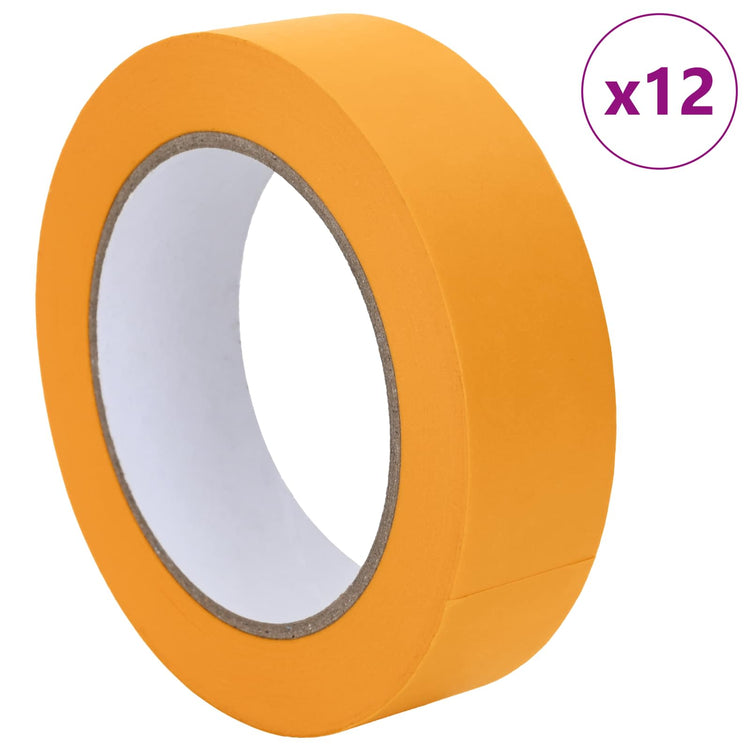 VidaXL rubans pour masque de peinture 12 pcs jaune 30 mm x 50 m papier