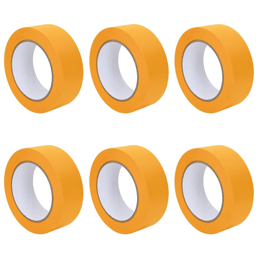 VidaXL rubans de masquage peinture 6 pcs jaune 38mm x 50m papier