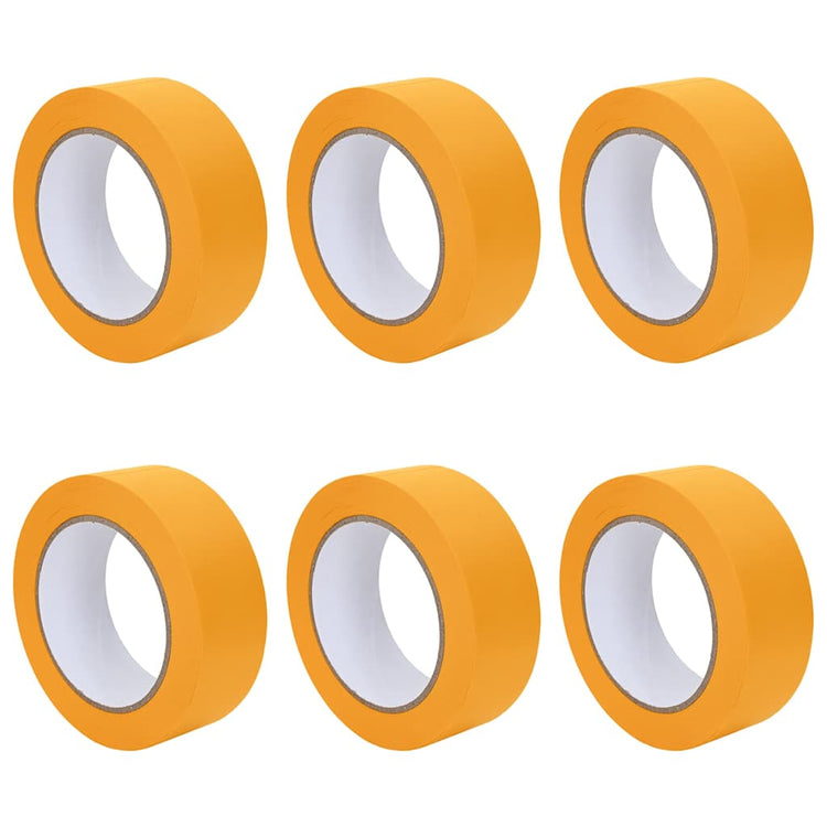 VidaXL rubans de masquage peinture 6 pcs jaune 38mm x 50m papier