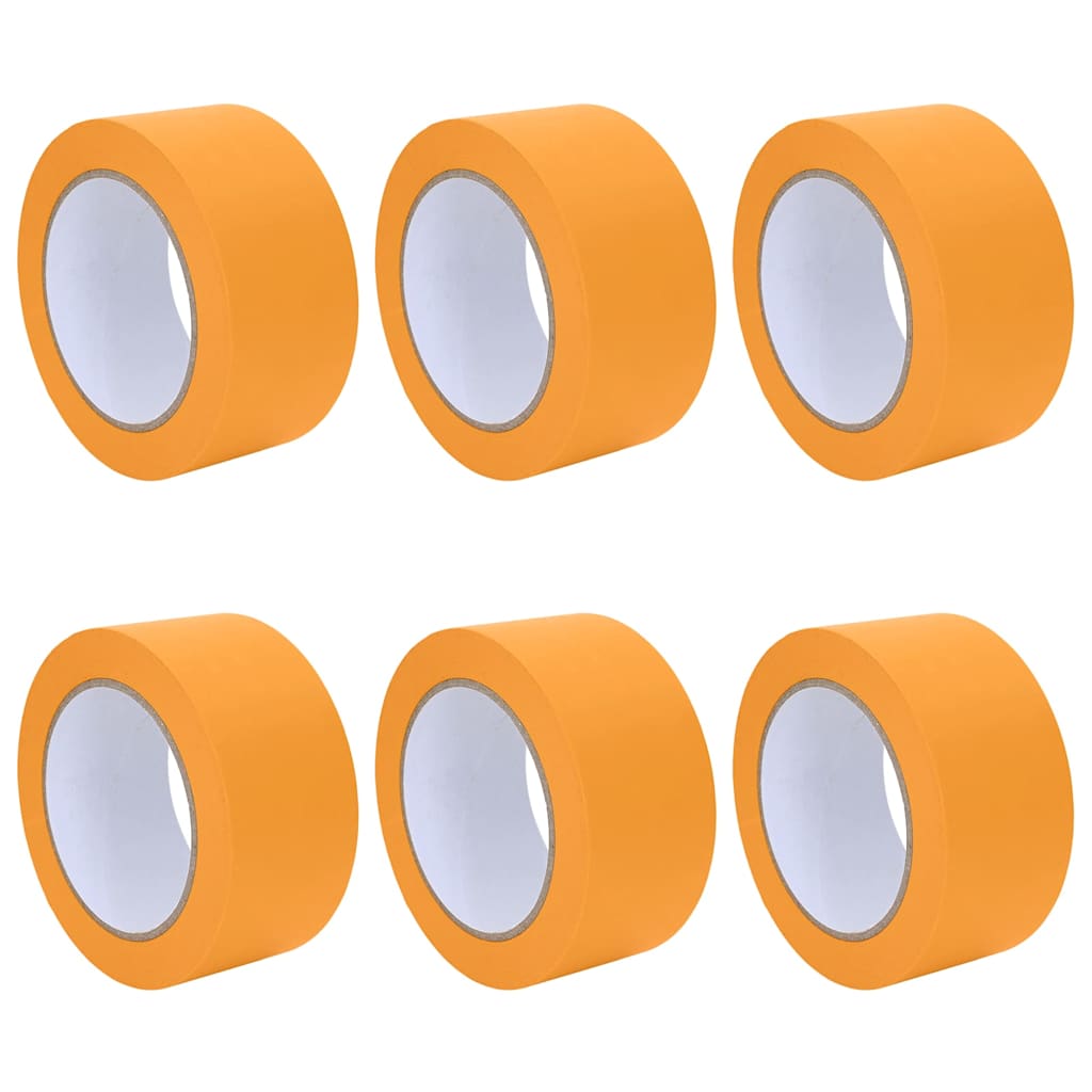VidaXL rubans de masquage peinture 6 pcs jaune 50mm x 50m papier