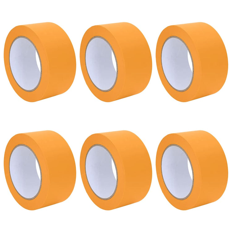 VidaXL rubans de masquage peinture 6 pcs jaune 50mm x 50m papier