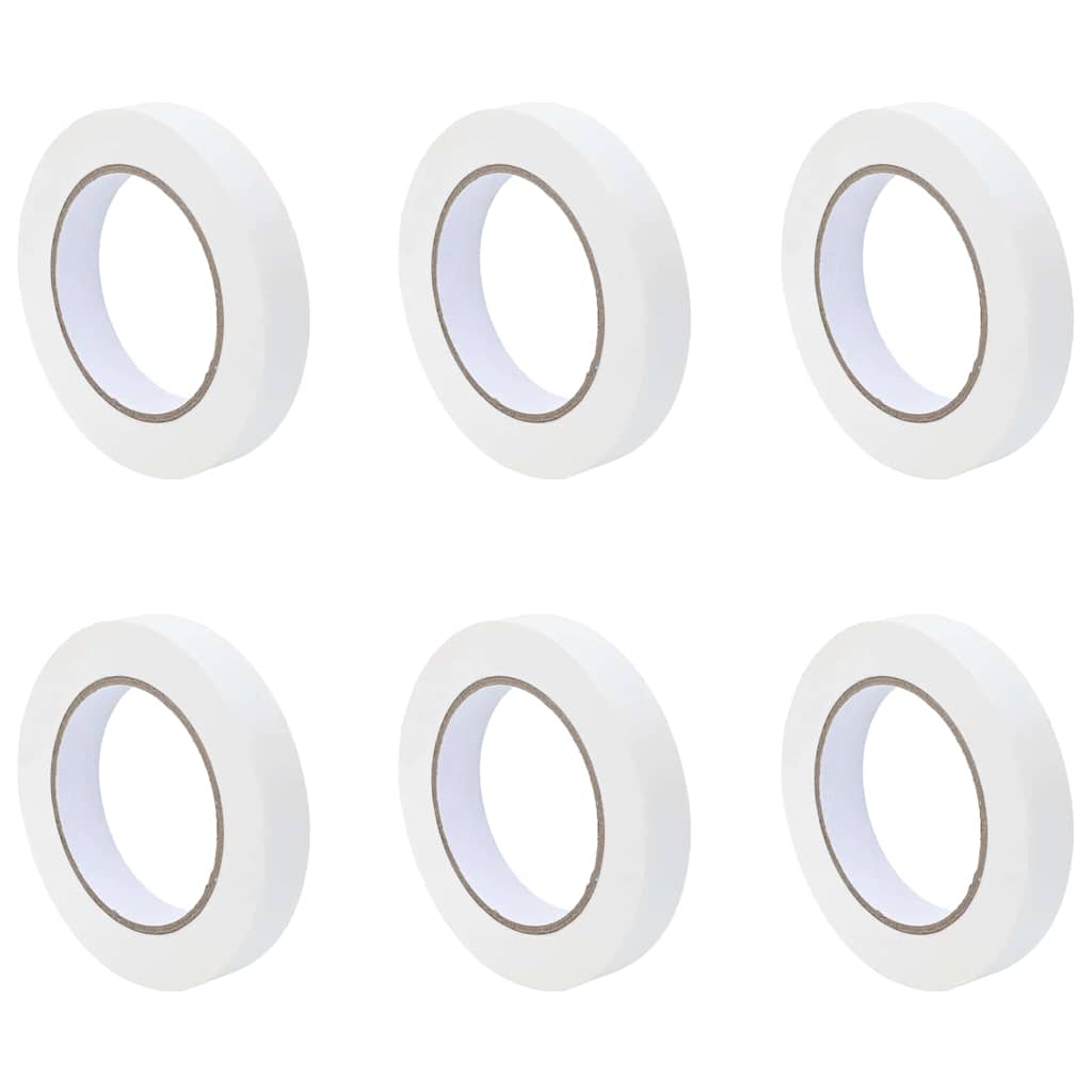 VidaXL rubans de masquage peinture 6 pcs blanc 19mm x 50m papier