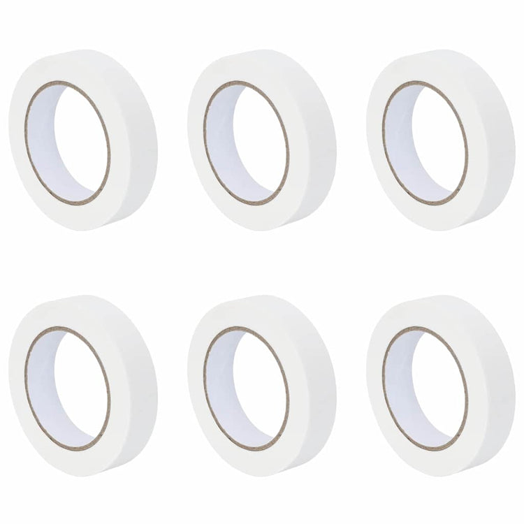 VidaXL rubans de masquage peinture 6 pcs blanc 25mm x 50m papier