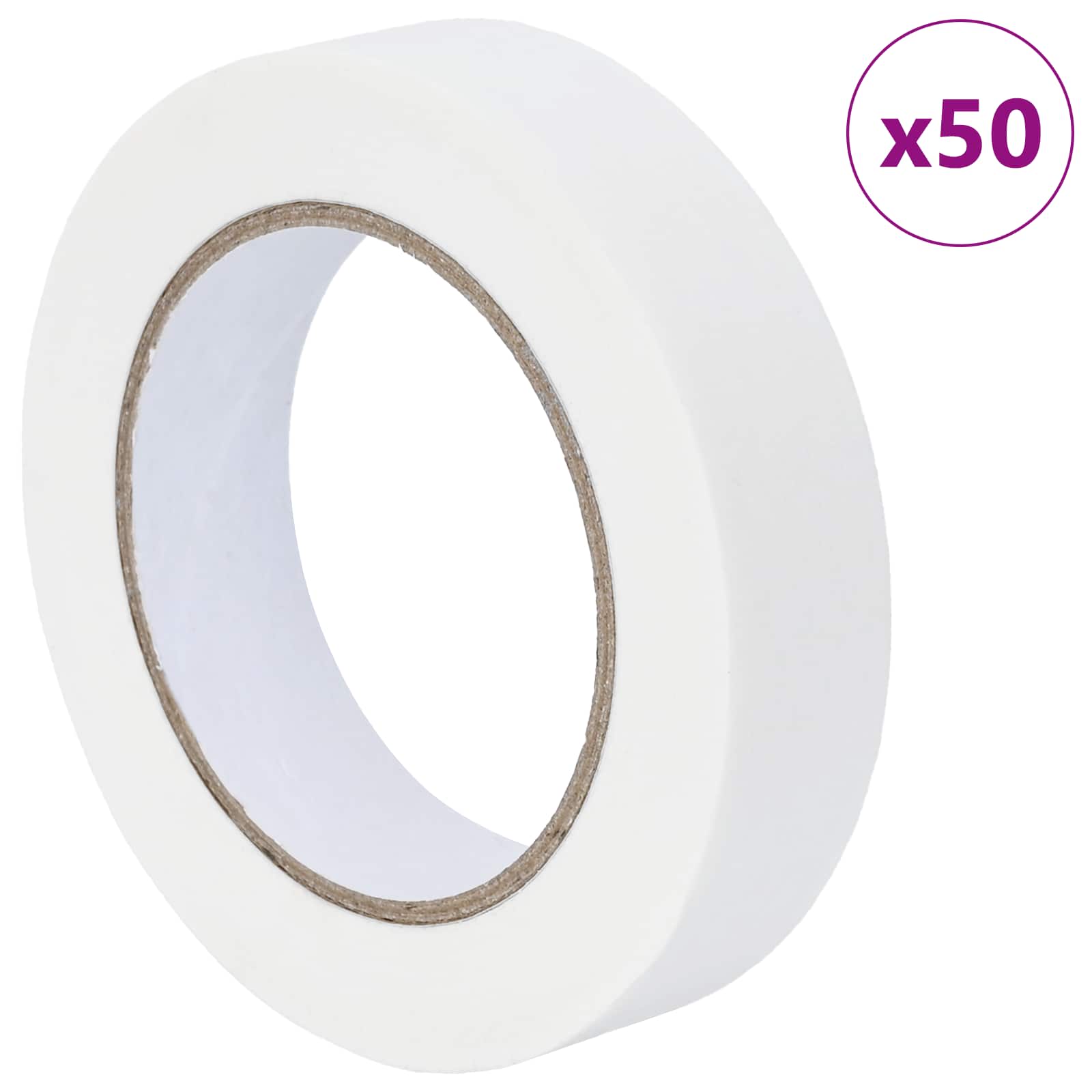 VidaXL rubans de masquage peinture 50 pcs blanc 25mm x 50m papier